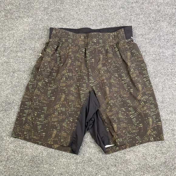 Lululemon Other - Lululemon Mens 2-in-1 Running Shorts Green Yellow Digital Print Liner 7in Inseam